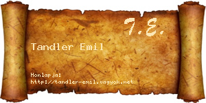Tandler Emil névjegykártya